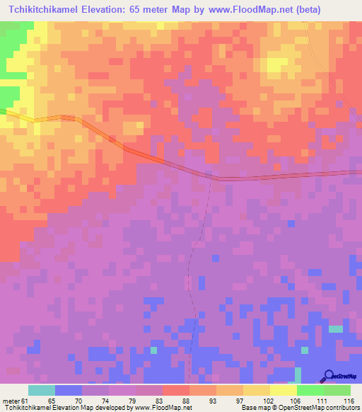 Tchikitchikamel,Guinea Elevation Map