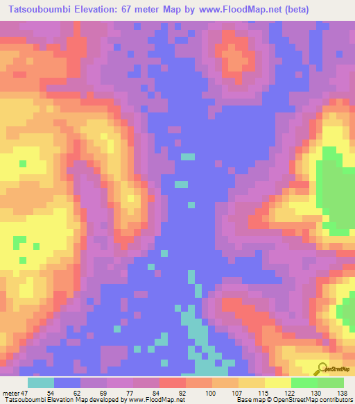 Tatsouboumbi,Guinea Elevation Map