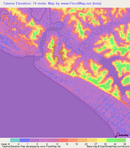 Tatema,Guinea Elevation Map