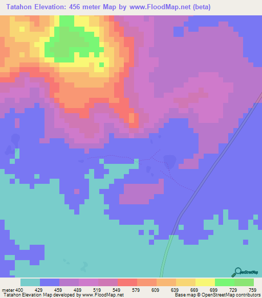 Tatahon,Guinea Elevation Map