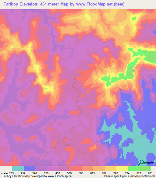 Tarihoy,Guinea Elevation Map