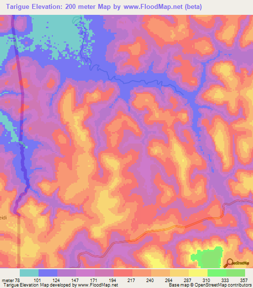 Tarigue,Guinea Elevation Map