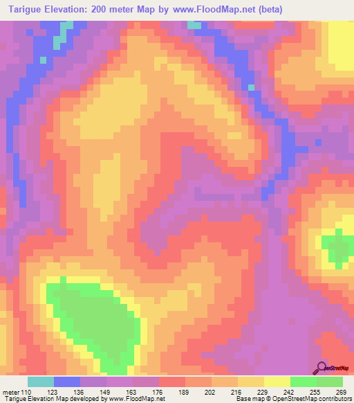 Tarigue,Guinea Elevation Map