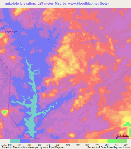 Tankoloto,Guinea Elevation Map