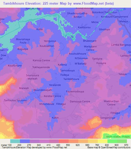 Tambikhoure,Guinea Elevation Map