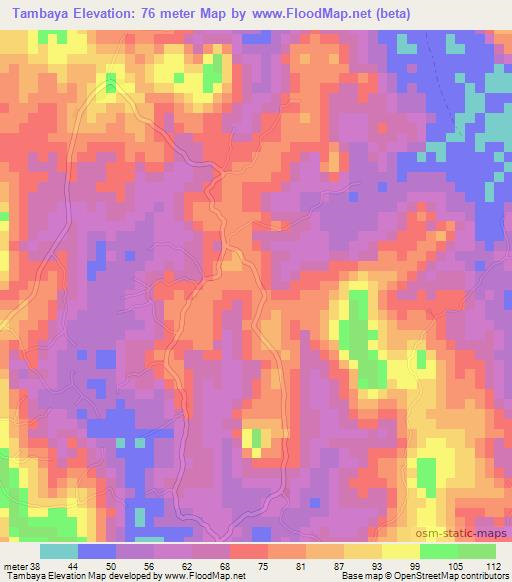 Tambaya,Guinea Elevation Map