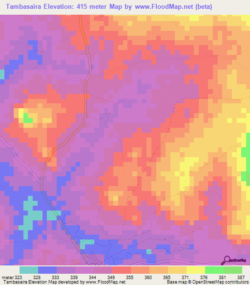 Tambasaira,Guinea Elevation Map