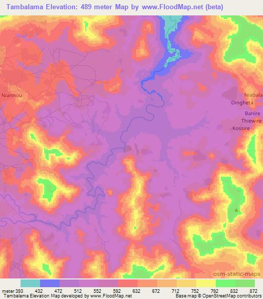 Tambalama,Guinea Elevation Map