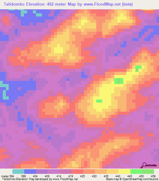 Talidombo,Guinea Elevation Map