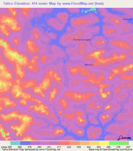 Talico,Guinea Elevation Map