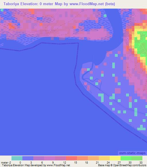 Taboriya,Guinea Elevation Map