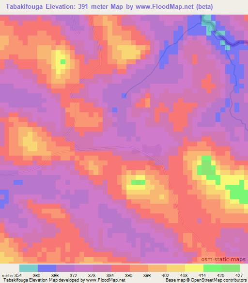 Tabakifouga,Guinea Elevation Map