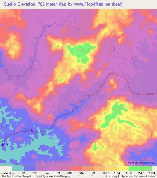 Suello,Guinea Elevation Map