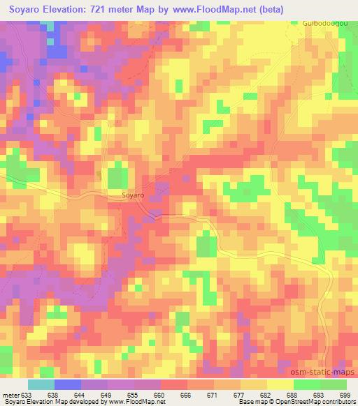 Soyaro,Guinea Elevation Map