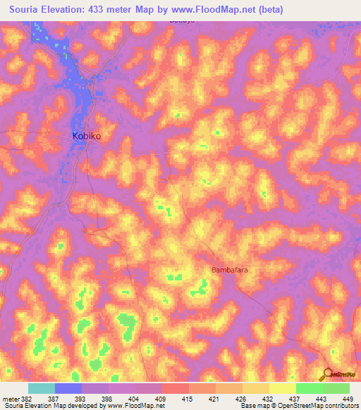 Souria,Guinea Elevation Map