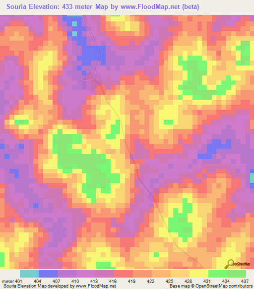 Souria,Guinea Elevation Map