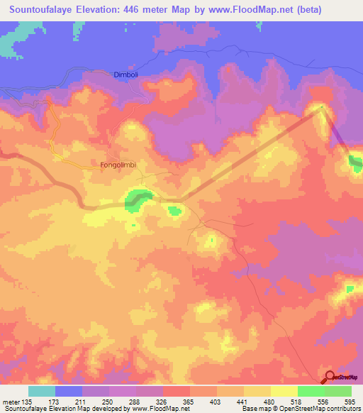 Sountoufalaye,Guinea Elevation Map