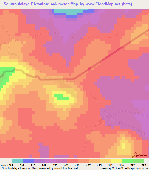 Sountoufalaye,Guinea Elevation Map