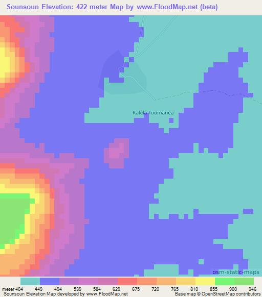 Sounsoun,Guinea Elevation Map