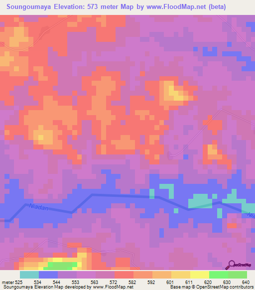 Soungoumaya,Guinea Elevation Map