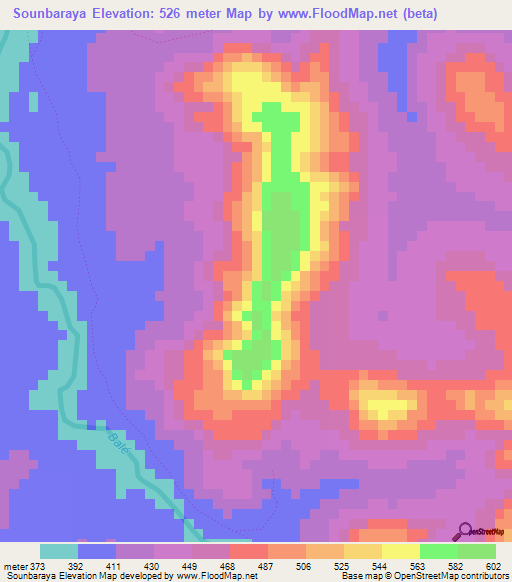 Sounbaraya,Guinea Elevation Map