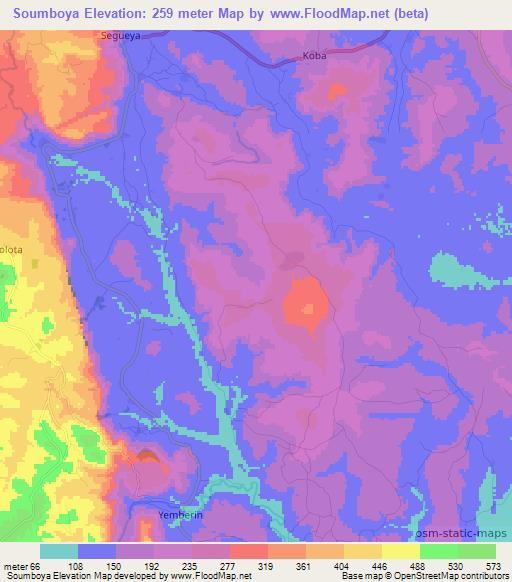 Soumboya,Guinea Elevation Map