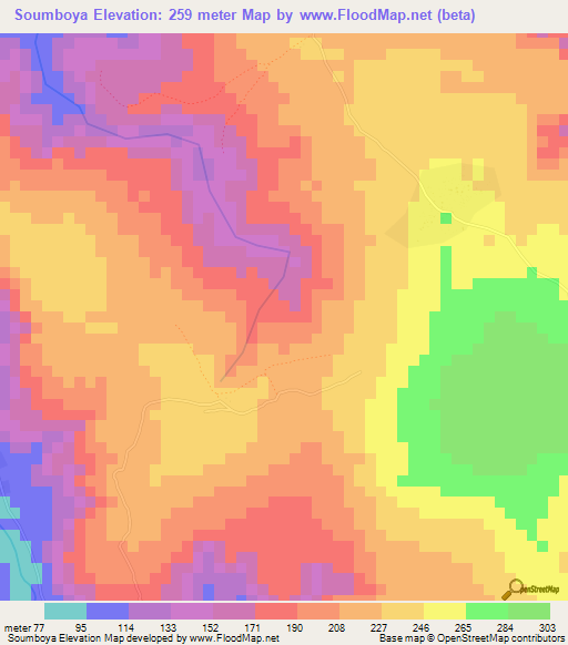 Soumboya,Guinea Elevation Map