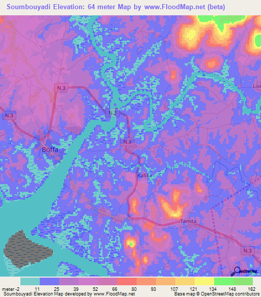 Soumbouyadi,Guinea Elevation Map