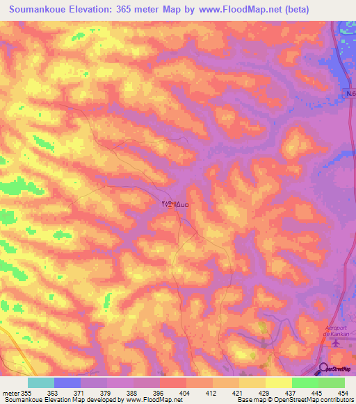 Soumankoue,Guinea Elevation Map