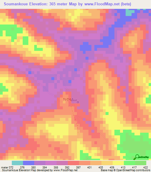 Soumankoue,Guinea Elevation Map