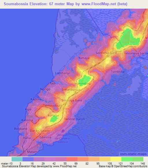 Soumabossia,Guinea Elevation Map