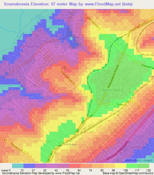 Soumabossia,Guinea Elevation Map