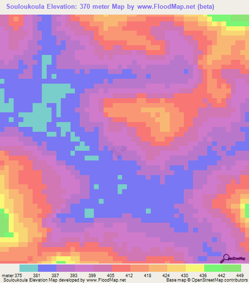 Souloukoula,Guinea Elevation Map