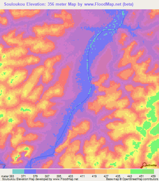 Souloukou,Guinea Elevation Map