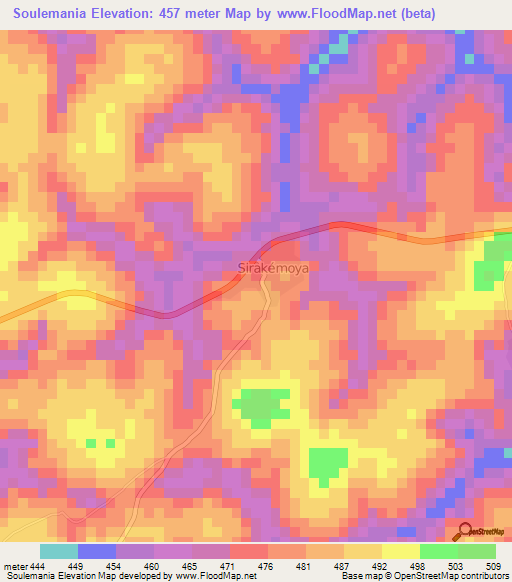 Soulemania,Guinea Elevation Map