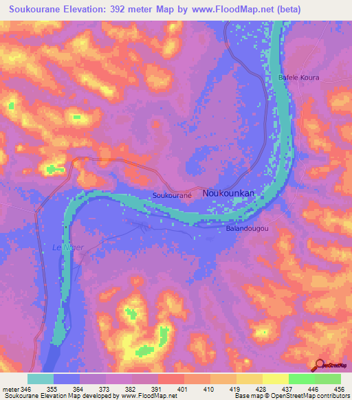 Soukourane,Guinea Elevation Map