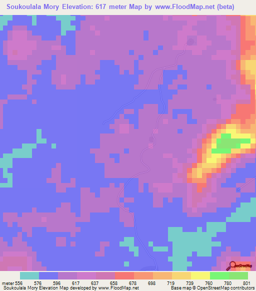 Soukoulala Mory,Guinea Elevation Map