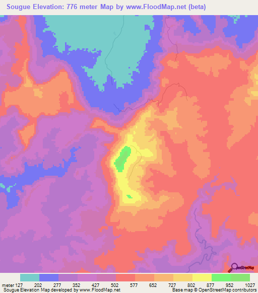 Sougue,Guinea Elevation Map