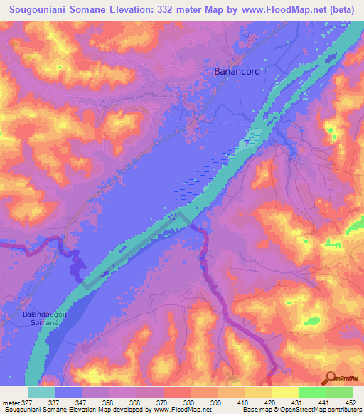 Sougouniani Somane,Guinea Elevation Map