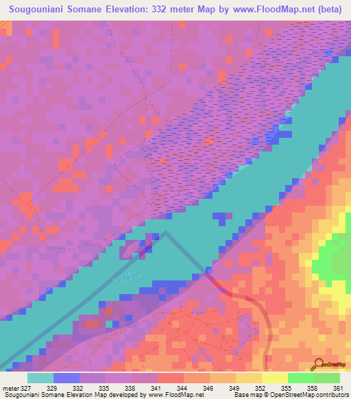 Sougouniani Somane,Guinea Elevation Map