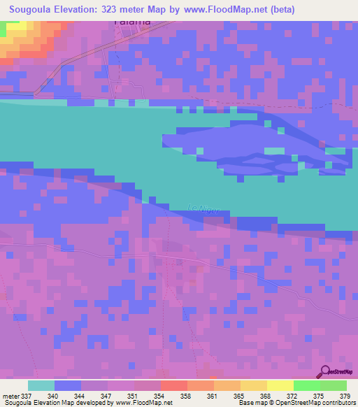 Sougoula,Guinea Elevation Map