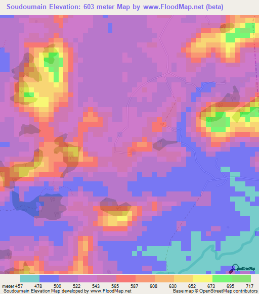 Soudoumain,Guinea Elevation Map