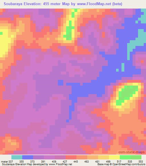 Soubaraya,Guinea Elevation Map