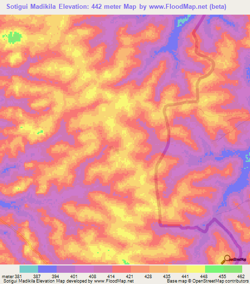 Sotigui Madikila,Guinea Elevation Map