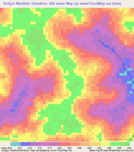 Sotigui Madikila,Guinea Elevation Map