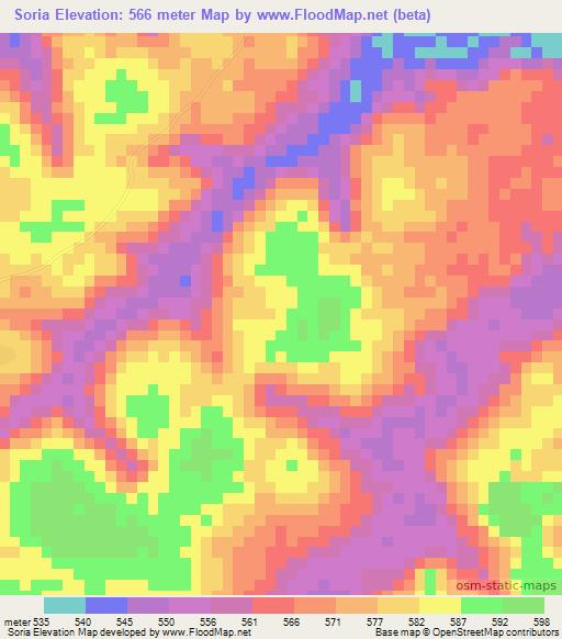 Soria,Guinea Elevation Map