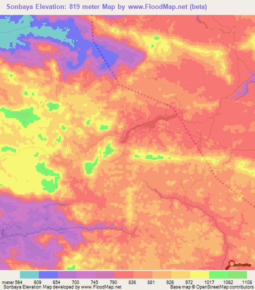 Sonbaya,Guinea Elevation Map