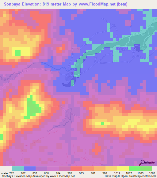 Sonbaya,Guinea Elevation Map