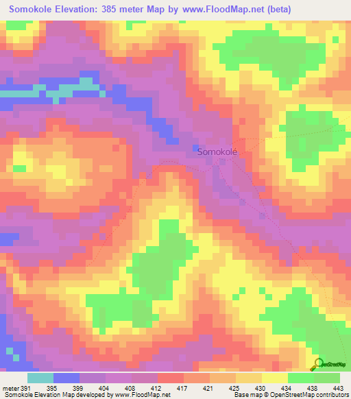 Somokole,Guinea Elevation Map