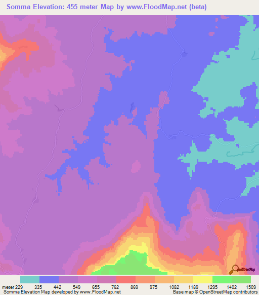 Somma,Guinea Elevation Map